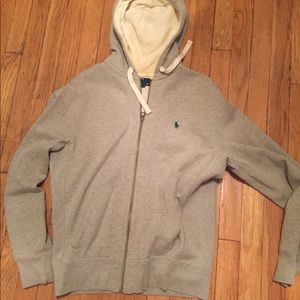 Polo Ralph Lauren Grey Zip Up Hoodie Medium